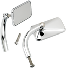 BILTWELL Mirrors - Utility - Side View - Rectangle - Perch - Chrome - Pair 6502-200-502