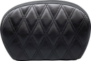 LE PERA Sissy Bar Pad - Large - Vinyl - Double Diamond - Shiny Black L-SBP01DD-SH