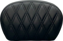 LE PERA Sissy Bar Pad - Large - Vinyl - Single Diamond - Dull Black L-SBP01DM-DULL
