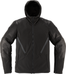 ICON Basehawk2™ Jacket - Black, XL - Durable Leather and Softshell Construction with Impact Protection