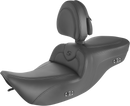 SADDLEMEN Heated RoadSofa™ Seat - With Backrest - Black W/Black Stitching 897-06-187BRHCT