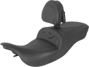 SADDLEMEN RoadSofa™ Seat - with Backrest - Black w/ Black Stitching - FLH/FLT '97-'07 897-07-187BR