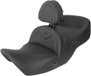 SADDLEMEN RoadSofa™ Seat - with Backrest - Black w/ Black Stitching - Heated - GL1800 '01-'10 H01-07-187BRHCT