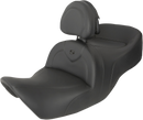 SADDLEMEN RoadSofa™ Seat - with Backrest - Black w/ Black Stitching - GL1800 '01-'10 H01-07-187BR