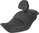 SADDLEMEN Heated Roadsofa™ Pillow Top Seat - With Backrest - Black H23-20-181BRHCT