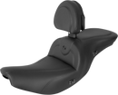 SADDLEMEN RoadSofa™ Seat - With Backrest - Black w/ Black Stitching - Heated - Indian '14-'24 I14-07-187BRHCT