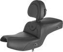 SADDLEMEN RoadSofa™ Seat - with Backrest - Black w/ Black Stitching - Heated - Challenger/Pursuit '20-'24 I20-06-187BRHCT