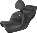 SADDLEMEN Heated Roadsofa™ Seat - Carbon Fiber - With Backrest - Black - GL H88-07-185BRHCT