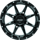 QuadBoss Slicer 14x7 PowerSports Wheel - 4/156 Bolt Pattern with Black Center Cap
