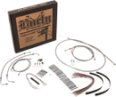 BURLY BRAND Complete Stainless Braided Handlebar Cable/Brake Line Kit - 13" Ape Hangers - '08-'13 FLH B30-1102