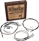 BURLY BRAND Complete Black Vinyl Handlebar Cable/Line Kit for Ape Hangers - 14" - ABS - '11-'15 Softail B30-1124