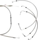 BURLY BRAND Complete Stainless Braided Handlebar Cable/Brake Line Kit - 13" Ape Hangers- '08-'13 FLH B30-1103
