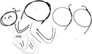 BURLY BRAND Complete Black Vinyl Handlebar Cable/Line Kit for Ape Hangers - 16" - '11-'15 FLS B30-1072