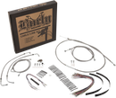 BURLY BRAND Complete Stainless Braided Handlebar Cable/Brake Line Kit - 13" Ape Hangers - '17-'20 FLH B30-1232