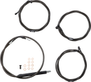 LA CHOPPERS Standard Midnight Braided Handlebar Cable/Brake Line Kit - 15"-17" Ape Hangers - '21-'22 FLH LA-8056KT-16M