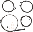 LA CHOPPERS Standard Midnight Braided Handlebar Cable/Brake Line Kit - 12"-14" Ape Hangers - '21-'22 FLH LA-8056KT-13M
