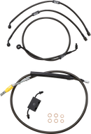 LA CHOPPERS Standard Midnight Braided Handlebar Cable/Brake Line Kit - 18"-20" Ape Hangers - '18-'24 Softail LA-8157KT-19M