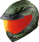 ICON Domain™ Helmet Tiger's Blood Green Medium - Lightweight FRP Shell with Fog-Free Shield and Venting System