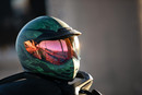 ICON Domain™ Helmet Tiger's Blood Green XS - Lightweight FRP Shell with Fog-Free Shield and Advanced Ventilation