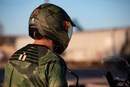 ICON Domain™ Helmet Tiger's Blood Green XS - Lightweight FRP Shell with Fog-Free Shield and Advanced Ventilation