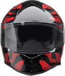 Z1R Warrant Helmet Panthera - Black/Red, 2XL – Versatile Motorcycle Helmet with Sun Visor and Removable Liner