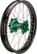 MOOSE OFFROAD Wheel Assembly - SX-1 - Complete - Rear - Black Wheel/Green Hub - 18x2.15 - Kawasaki KX KR-21518BKGN