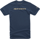 ALPINESTARS Linear Wordmark T-Shirt - Navy/Stone - Large 1212720207128L