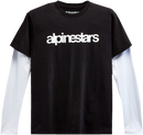 ALPINESTARS Stack Long-Sleeve Knit T-Shirt - Black/White - XL 1213713001020XL