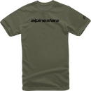 ALPINESTARS Linear Wordmark T-Shirt - Military/Black - Medium 1212720206910M