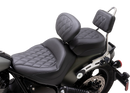 MUSTANG Touring Sissy Bar Pad - Standard - Black - Diamond Stitch - Chief '22-'23 88205