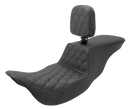 SADDLEMEN Tour Step-Up Seat - Rider Backrest - Rider Lattice Stitch - FL '08-'24 808-07B-192BR
