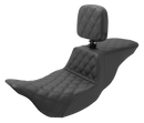 SADDLEMEN Tour Step-Up Seat - Rider Backrest - Full Lattice Stitch - FL '08-'24 808-07B-195BR