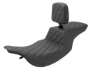 SADDLEMEN Tour Step-Up Seat - Rider Backrest - Full Lattice Stitch - FL '97-'07 897-07-195BR