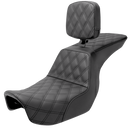 SADDLEMEN Tour Step-Up Seat - Rider Backrest - Full Lattice Stitch - Dyna '06-'17 806-04-195BR