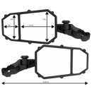 MOOSE OFFROAD Mirror - Elite Pro - Side View - Octagon - Black MEMIRKIT-ES2CCS