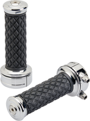 BILTWELL Alumicore Grips - Custom - Chrome 6606-105-01