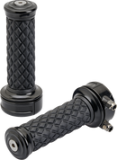 BILTWELL Alumicore Grips - Custom - Black 6606-201-01