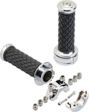 BILTWELL Alumicore Grips - Custom - Chrome 6606-105-01