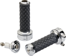 BILTWELL Alumicore Grips - Custom - Chrome 6606-105-01