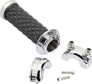 BILTWELL Alumicore Grips - Custom - Chrome 6606-105-01