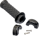 BILTWELL Alumicore Grips - Custom - Black 6606-201-01