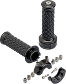 BILTWELL Alumicore Grips - Custom - Black 6606-201-01