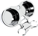 LA CHOPPERS T-Bar Gauge Mount - Dual - Chrome - 1.25" Diameter LA-7398-12C