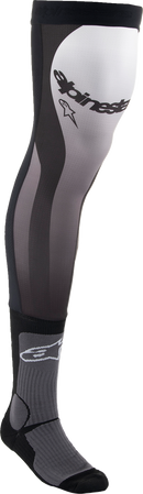 ALPINESTARS Knee Brace Socks - Black/White - Large/XL 4701324-12-LXL