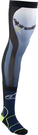 ALPINESTARS Knee Brace Socks - Navy/Black/Yellow - Large/XL 4701324-7455-LX