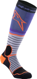ALPINESTARS MX Pro Socks - Black/Gray/Purple/Orange - Large 4701524-1207-L