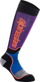 ALPINESTARS MX Plus Socks - Black/Purple/Blue/Orange - Large 4702324-1246-L