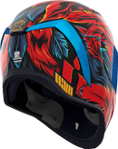ICON Airform™ Helmet Fever Dream Blue XL with Rapid-Release Shield and Advanced Ventilation