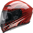 Z1R Jackal Helmet Patriot Red XS - Lightweight Polycarbonate Motorcycle Helmet with Sun Visor and Ventilation System