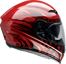 Z1R Jackal Helmet Patriot Red XL – Aerodynamic Shell with Anti-Fog Shield and Drop-Down Sun Visor